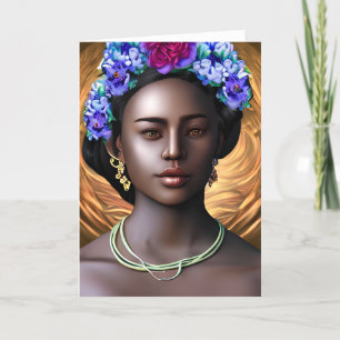 Black Goddess   African-American Woman AI Art Card