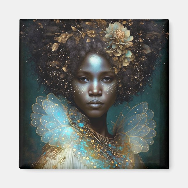 Black Goddess Fantasy Art Magnet (Front)