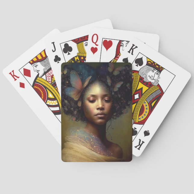 Black Goddess Fantasy Art Playing Cards (Back)
