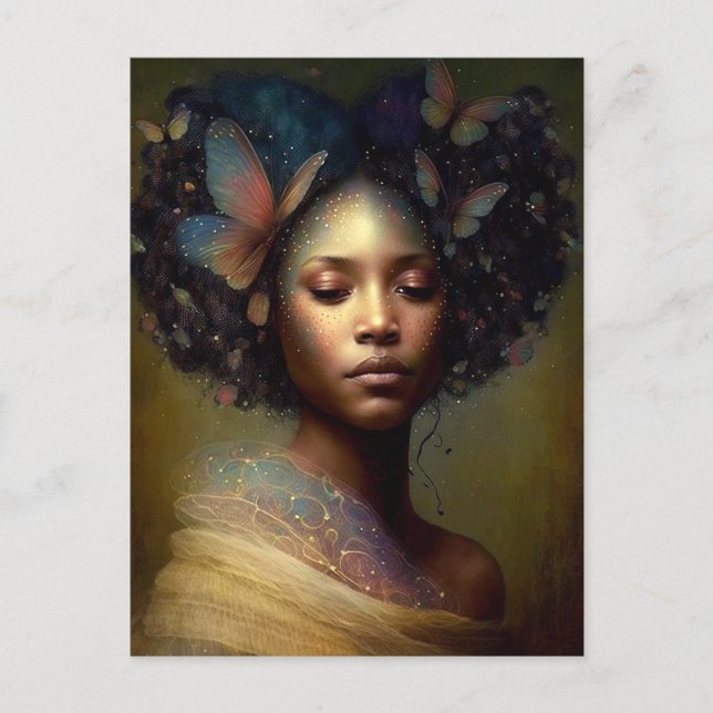 Black Goddess Fantasy Art Postcard (Front)