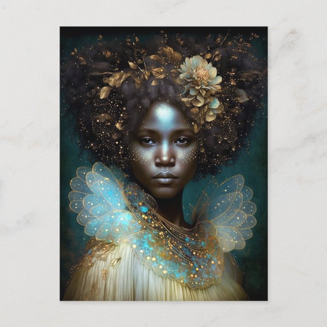 Black Goddess Fantasy Art Postcard (Front)