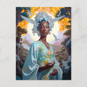 Black Goddess Fantasy Art Postcard