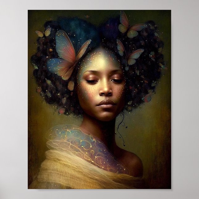 Black Goddess Fantasy Art Poster (Front)
