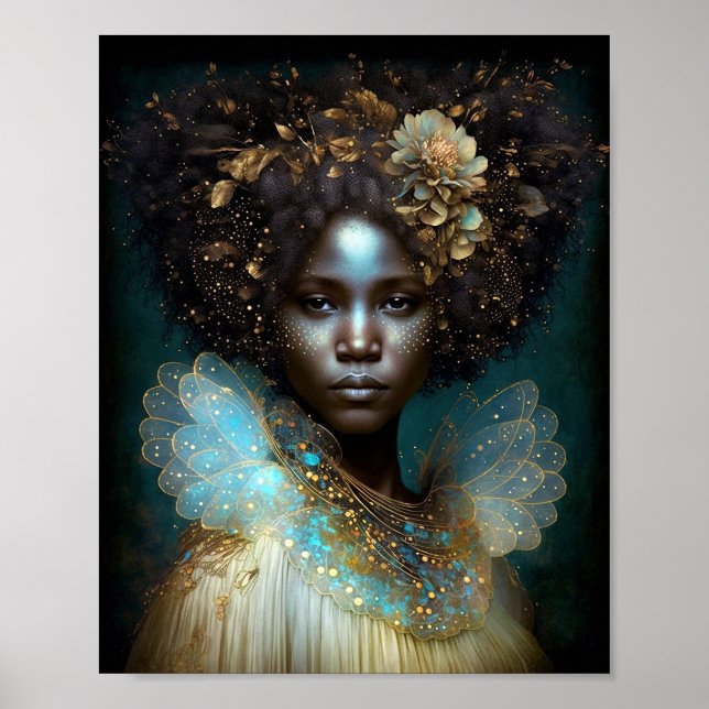 Black Goddess Fantasy Art Poster (Front)