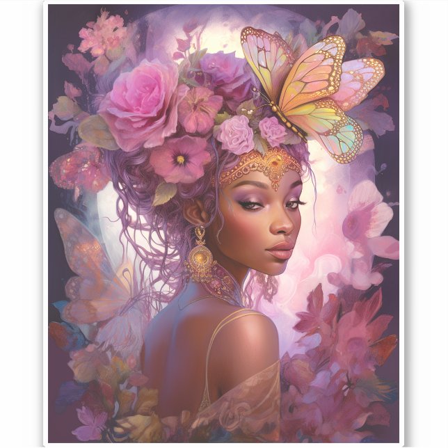 Black Goddess Pink Purple Fantasy Art (Front)