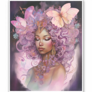 Black Goddess Pink Purple Fantasy Art