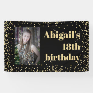 Black Gold 18th Birthday Party  Photo Banner