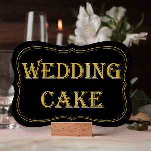 Black & Gold 1920's Gatsby Wedding Cake Sign