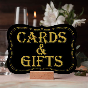 Black & Gold 1920's Gatsby Wedding Cards Sign