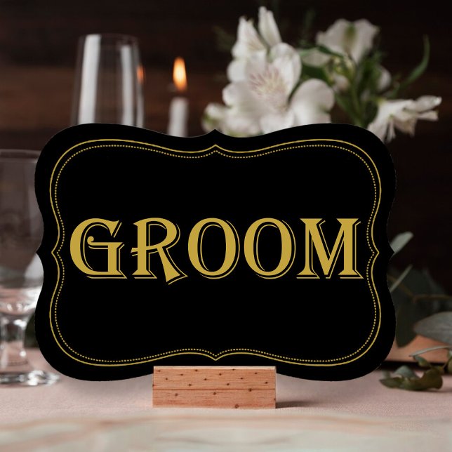 Black & Gold 1920's Gatsby Wedding Groom Sign Invitation (Creator Uploaded)