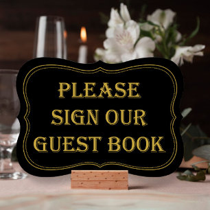 Black & Gold 1920's Gatsby Wedding Guest Book Sign
