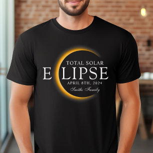 Black & Gold 2024 Texas Total Solar Eclipse Family T-Shirt