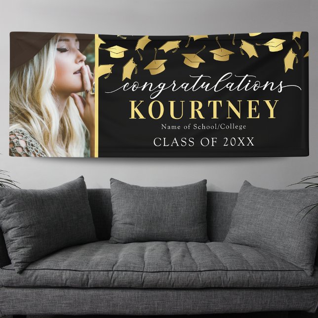 Black Gold 2025 Graduation Photo Banner (Creator Uploaded)