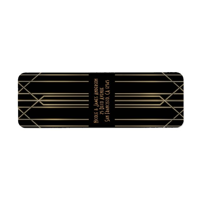 Black & Gold 20's Art Deco Gatsby Glam Wedding (Front)