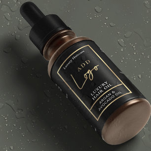 Black & Gold 2 OZ Dropper Bottle Waterproof Label