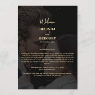 Black Gold 2 Photo Overlay Wedding Itinerary Programme