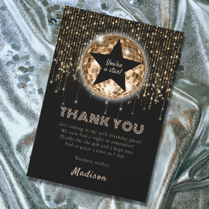 Black Gold 30th Birthday Celebration  Thank You Card