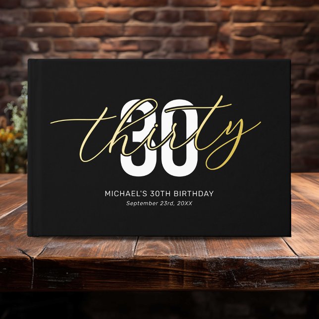 Black Gold 30th Birthday Guest Book (Creator Uploaded)
