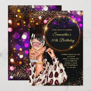 Black Gold 30th Birthday Invitation