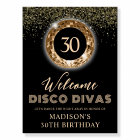 Black Gold 30th Birthday Welcome Sign Foam Boards