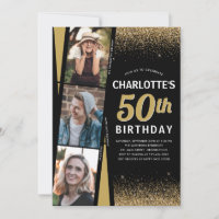 Black Gold 3 Photo Film Glitter Any Age Birthday