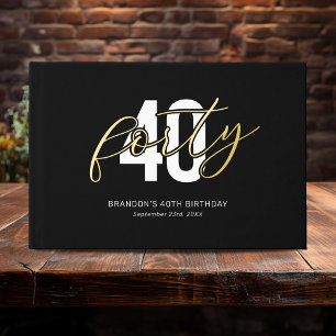 Black Gold 40th Birthday Guest Book