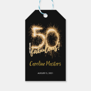 Black Gold 50 & still Fabulous 50th Birthday Party Gift Tags