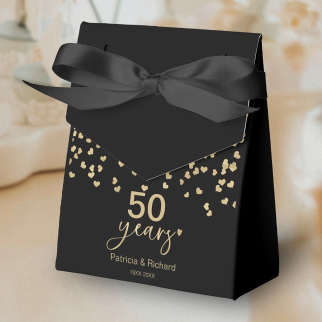 Black Gold 50 Years Wedding Anniversary Favour Box (Creator Uploaded)
