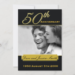Black Gold 50th Anniversary Event Photo Invitation