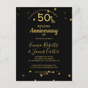 Black & Gold 50th Anniversary Postcard