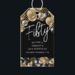 Black Gold 50th Birthday Gift Tags<br><div class="desc">Create your own birthday gift tags! Personalise this design with your own text. You can further customise this design by selecting the "customise further" link if desired.</div>
