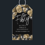 Black Gold 50th Birthday Gift Tags<br><div class="desc">Create your own birthday gift tags! Personalise this design with your own text. You can further customise this design by selecting the "customise further" link if desired.</div>
