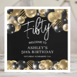 Black Gold 50th Birthday Napkin<br><div class="desc">Create your own birthday paper napkins! Personalise this design with your own text. You can further customise this design by selecting the "customise further" link if desired.</div>