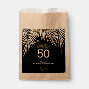 Black Gold 50th Birthday Party Favour Bag