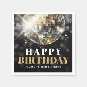Black Gold 50th Birthday Party Napkin