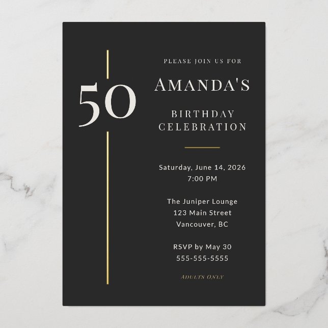 Black Gold 50th Milestone Birthday Celebration (Front)