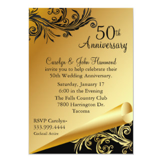 black and gold wedding invitations
