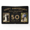 Black & Gold 50th Wedding Anniversary Photo Banner