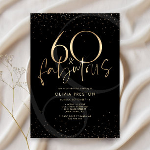 Black Gold 60 and Fabulous Birthday Invitation