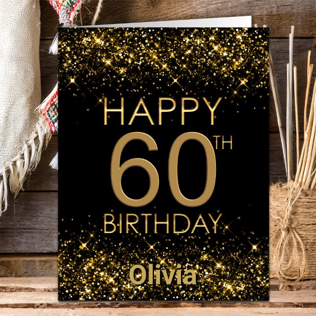 Black Gold 60th Birthday Card (Creator Uploaded)