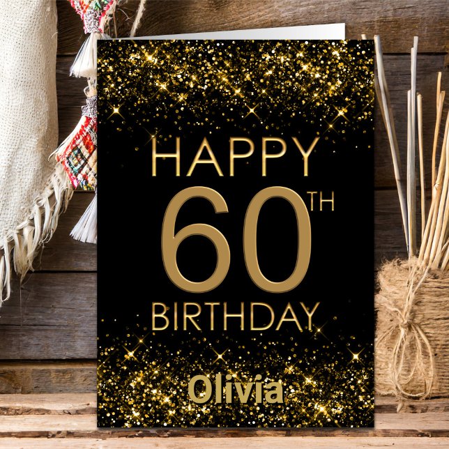 Black Gold 60th Birthday Card (Creator Uploaded)