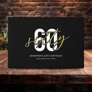 Black Gold 60th Birthday Guest Book