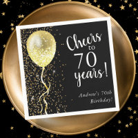Black & Gold | 70th Glitter Balloon Birthday 