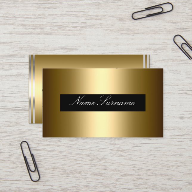 Black  gold Abstract stylish corporate Business Card (Front/Back In Situ)