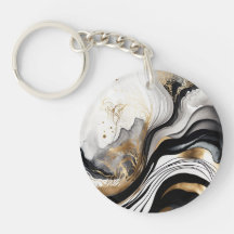 Black Gold Acrylic Keychain