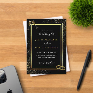 Black Gold Acrylic Wedding Invitation Template