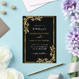 Black Gold Acrylic Wedding Invitation Template