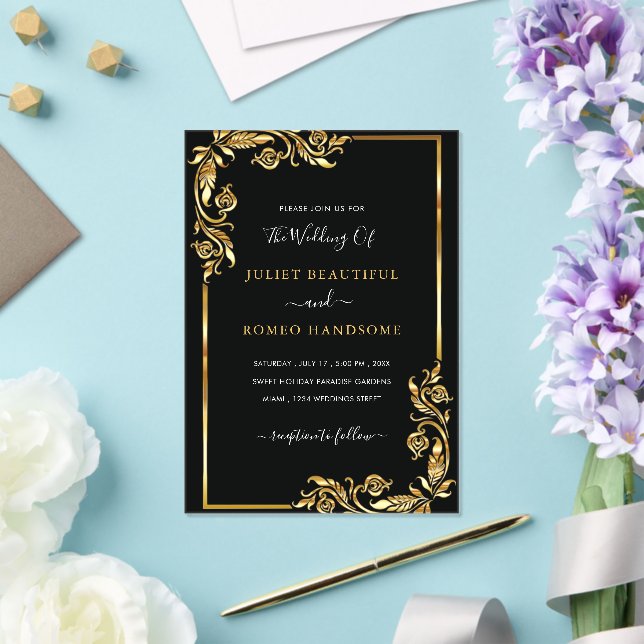 Black Gold Acrylic Wedding Invitation Template (Insitu (Wedding))