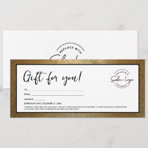 Black Gold Add Logo Modern Gift Certificate Invitation