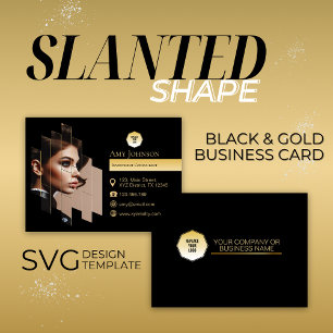 Black & Gold, Add Own Image To SVG Shape Element  Business Card